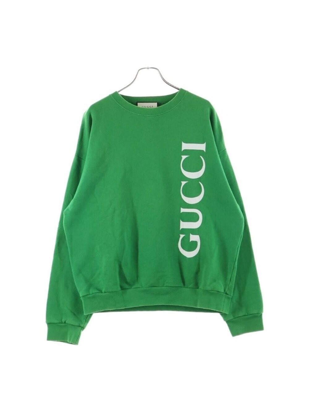 Gucci Front Logo Print Crew Neck Sweatshirt Green